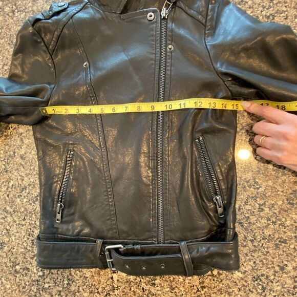 Mackage for Aritzia Black Lamb Skin Leather Moto Jacket Size XS - Picture 9 of 13